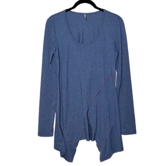 Nyah asymmetrical tunic long sleeve blouse Women's size Small color: blue - Picture 1 of 12
